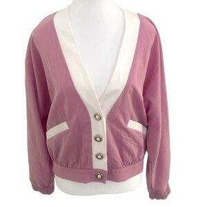 My Kinda Petite Arizona Dark Pink White Vintage Lightweight Jacket